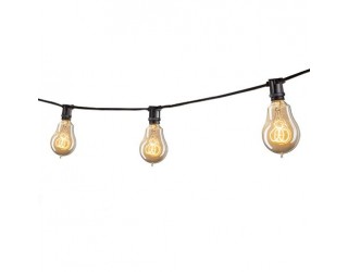 Bulbrite 810043 - STRING15/E12/BLACK-NOSA15KT - Outdoor Mini String Light w/Vintage Edison Bulbs - 25 Feet - 15 Candelabra (E12) Sockets - Black - 1,800 Kelvin