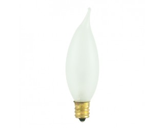 Bulbrite 404125 - 25CFF/25/3 - 25 Watt - 130 Volt - Incandescent - CA8 - Candelabra (E12) - Frosted - 2,600 Kelvin