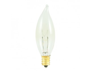 Bulbrite 493115 - 15CFC/25/2 - 15 Watt - 120 Volt - Incandescent - CA8 - Candelabra (E12) - Clear - 2,500 Kelvin
