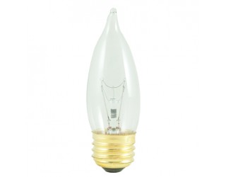Bulbrite 498040 - 40EFC/2 - 40 Watt - 120 Volt - Incandescent - CA10 - Medium (E26) - Clear - 2,600 Kelvin