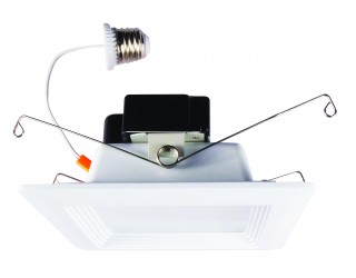 Luxrite LR23009 - 4" LED Retrofit Kit Recessed Downlight, 10-Watt Equivalent To 75w, Dimmable, Bright White 680 Lumens 5000K, 50,000 hr. Life, E26 Adapter Base, Energy Star Qualified, UL-Listed