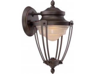 Nuvo Lighting 62/691 - LED - Outdoor Wall Fixture - Cole Collection - Transitional Style - Mahogany Bronze Finish - Frosted Glass - Includes LED Panel - 17 Watt - 2,700 Kelvin