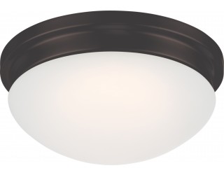Nuvo Lighting 62/706 - LED - Indoor Ceiling Flush Mount Fixture - Spector Collection - Transitional Style - Aged Bronze Finish - Frosted Glass - Includes LED Warm Dim Panel - 16 Watt - 2,700 - 2,200 Kelvin
