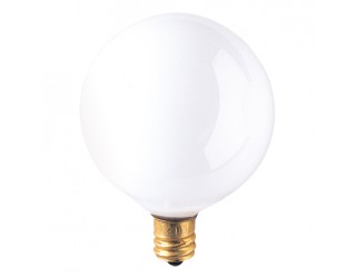 Bulbrite 391060 - 60G16WH2 - 60 Watt - 120 Volt - Incandescent - G16.5 - Candelabra (E12) - White - 2,600 Kelvin