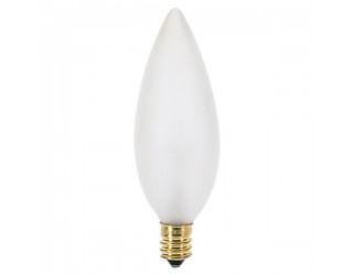 Satco A3686 - 40BA9 1/2/F - Incandescent - 130 Volt - 40 Watt - BA9.5 - Candelabra (E12) - Dimmable Decorative Light - Frosted Finish