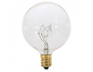 Satco A3923 - 40G16 1/2 - Incandescent - 130 Volt - 40 Watt - G16.5 - Candelabra (E12) - Dimmable Globe Light - Clear Finish