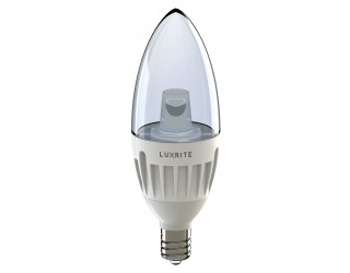 Luxrite LR24515 - LED6W/CTC/50K/DIM - Dimmable LED - 6 Watt - 120 Volt - Clear - Candelabra (E12) - Blunt Tip - Clear - 5,000 Kelvin (Bright White)