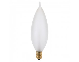 Satco S3263 - 60CA10/F - Incandescent - 120 Volt - 60 Watt - CA10 - Candelabra (E12) - Dimmable Decorative Light - Frosted Finish