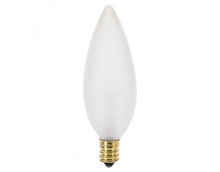 Satco S3385 - 40B10/F/220V - Incandescent - 220 Volt - 40 Watt - B10 - Candelabra (E12) - Dimmable Decorative Light - Frosted Finish