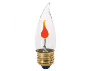 Satco S3657 - 3CA10/Flicker - Incandescent - 120 Volt - 3 Watt - CA10 - Medium (E26) - Dimmable Decorative Light - Clear Finish