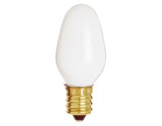Satco S3681 - 4C7/W - Incandescent - 120 Volt - 4 Watt - C7 - Candelabra (E12) - Night Lights & Holiday - Dimmable - White