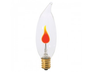 Satco S3756 - 3CA8/Flicker - Incandescent - 120 Volt - 3 Watt - CA8 - Candelabra (E12) - Dimmable Decorative Light - Clear Finish