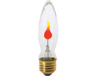 Satco S3760 - 3CA9/Flicker - Incandescent - 120 Volt - 3 Watt - CA9 - Medium (E26) - Dimmable Decorative Light - Clear Finish