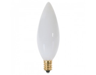 (2 Pack) Satco S3789 - 40BA9 1/2/W - Incandescent - 120 Volt - 40 Watt - BA9.5 - Candelabra (E12) - Dimmable Decorative Light - White