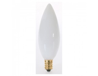 (2 Pack) Satco S3790 - 60B10/W - Incandescent - 120 Volt - 60 Watt - B10 - Candelabra (E12) - Dimmable Decorative Light - White