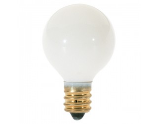 Satco S3864 - 10G8/W - Incandescent - 120 Volt - 10 Watt - G8 - Candelabra (E12) - Dimmable Globe Light - Gloss White