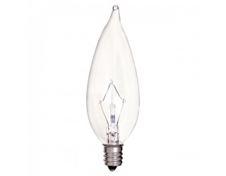 Satco S4465 - KR25CA9 1/2 - Incandescent - 120 Volt - 25 Watt - CA9.5 - Candelabra (E12) - Dimmable Decorative Light - Clear Finish