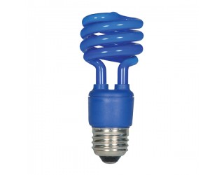Satco S5514 - 13T2/Blue - 13 Watt - 120 Volt - Compact Fluorescent - T2 - Medium (E26) - Blue