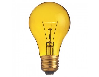 Satco S6083 - 25A/TY - Incandescent - 130 Volt - 25 Watt - A19 - Medium (E26) - General Service - Dimmable - Transparent Yellow