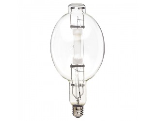 Satco HyGrade S7882 - MP1000/BT56/PS/BU/4K/EX39 - High-Intensity Discharge (HID) - 1000 Watt - BT56 - Exclusionary Mogul Screw (EX39) - Metal Halide - Pulse Start - Probe Start - Clear Finish - 4,200 Kelvin (Cool White)