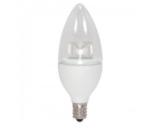 Satco S8983 - 5CTC/LED/2700K/E12/120V - 5 Watt - 120 Volt - LED - B11 - Candelabra (E12) - Clear - Candle Light - 2,700 Kelvin