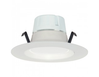 Satco S9117 - LED Retrofit Fixture - 8WLED/RDL/4/120V/DIM - 8 Watt - 120 Volt - Medium (E26) - Frosted White Finish - 3,000 Kelvin (Warm White)