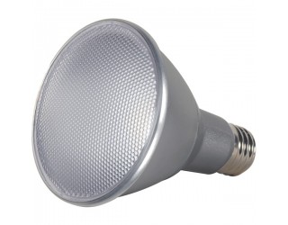 Satco S9427 - 13PAR30/LN/LED/25'/3500K/120V/D - PAR30LN - Medium (E26) - 13 Watt - 120 Volt - Silver Finish - 25 Degree Beam Spread - 3,500 Kelvin (Neutral White)