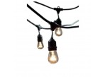 Bulbrite 810002 - STRING15/E26-S14KT - Heavy Duty String Light Set - 48' Long - 15 Medium (E26) Sockets - 120 Volt - Includes 11S14 Clear Incandescent Bulbs - Black