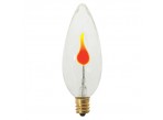 Satco S3759 - 3BA9 1/2/Flicker - Incandescent - 120 Volt - 3 Watt - BA9.5 - Candelabra (E12) - Dimmable Decorative Light - Clear Finish