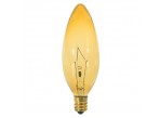 Satco S3819 - 60BA9 1/2/A - Incandescent - 120 Volt - 60 Watt - BA9.5 - Candelabra (E12) - Dimmable Decorative Light - Transparent Amber