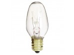 Satco S3902 - 7C7 - Incandescent - 130 Volt - 7 Watt - C7 - Candelabra (E12) - Night Lights & Holiday - Dimmable - Clear Finish