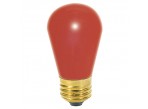 Satco S4561 - 11S14/R - Incandescent - 130 Volt - 11 Watt - S14 - Medium (E26) - Indicator & Sign - Dimmable - Ceramic Red